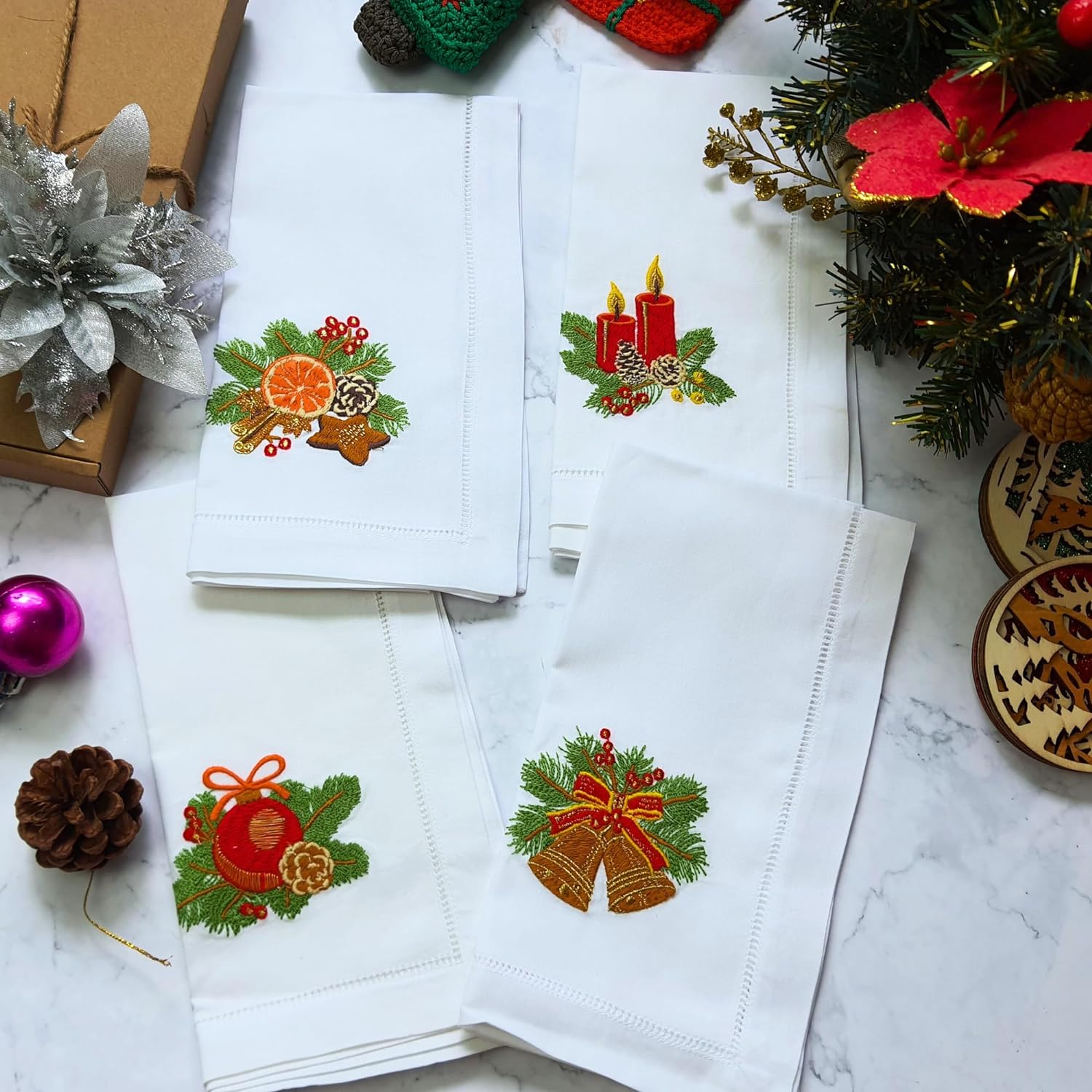 embroidered Linen napkins christmas gifts for girls who are very picky