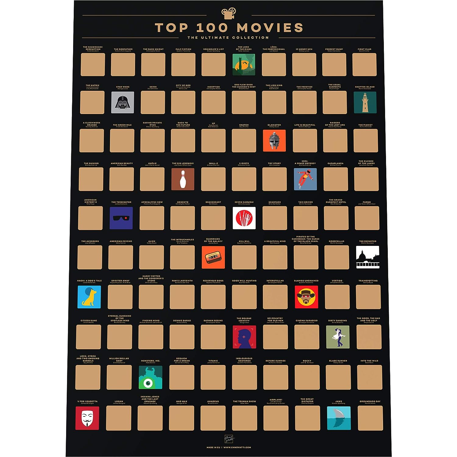 100 movies scratch-off poster christmas gift for girlfriend of 3 months
