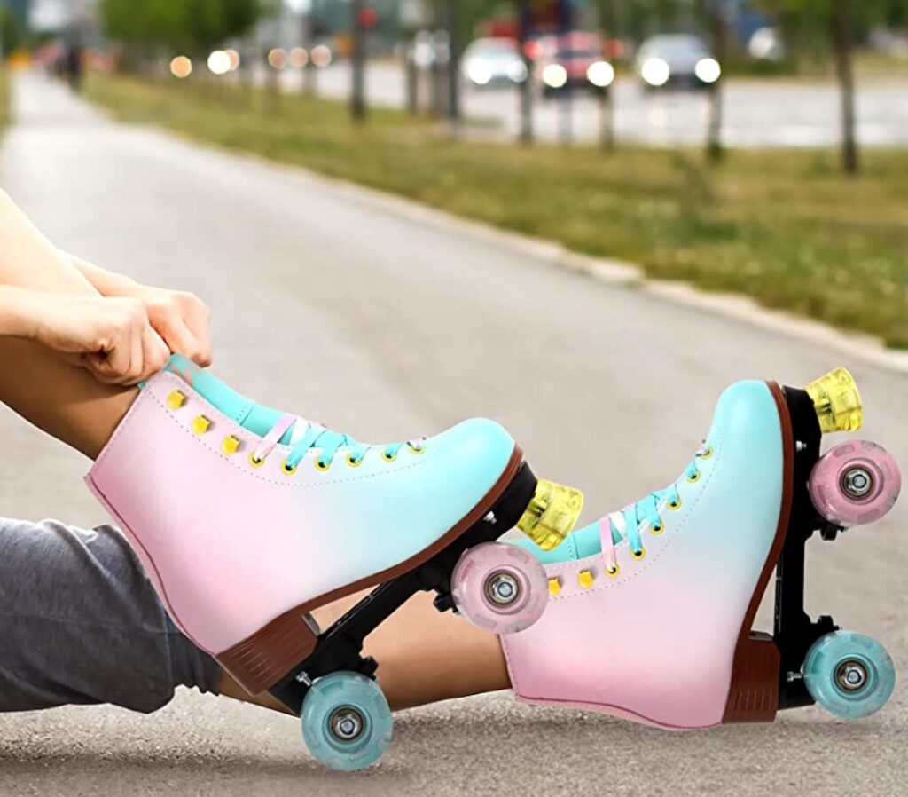 adjustable indoor and outdoor roller skates christmas gift for a 10-year-old girl who is sporty