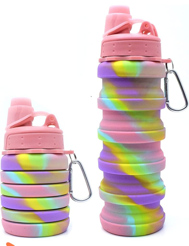 collapsible water bottle christmas gift for a 10-year-old girl who is sporty