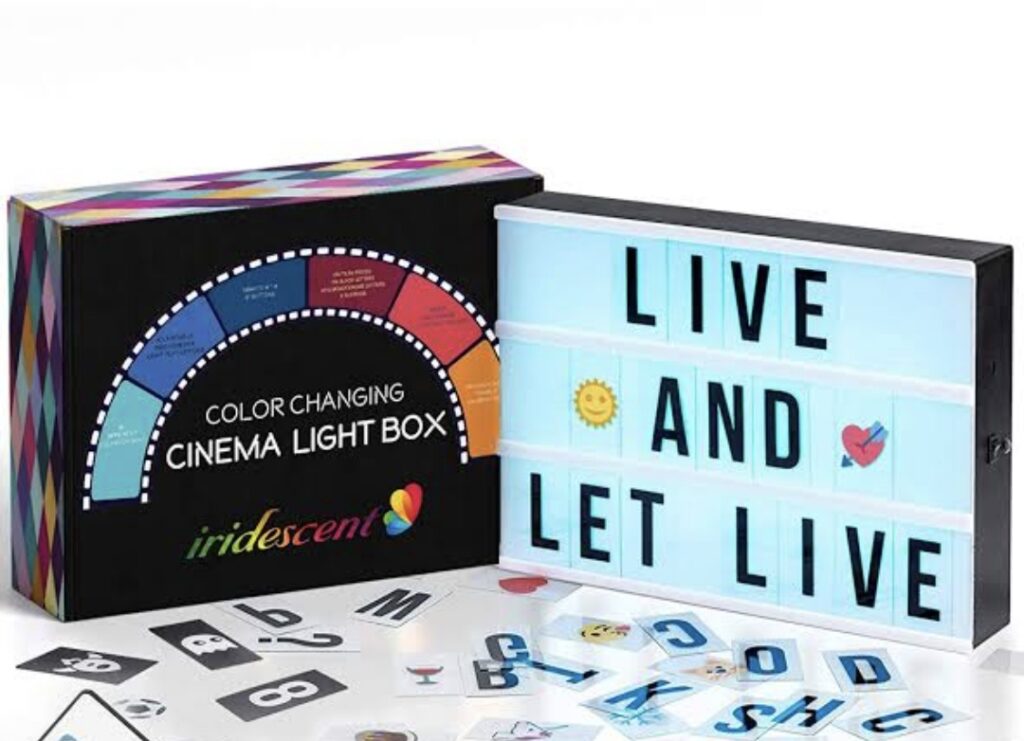 color-changing cinema lightbox christmas gift for a 13-year-old girl who is quite funny