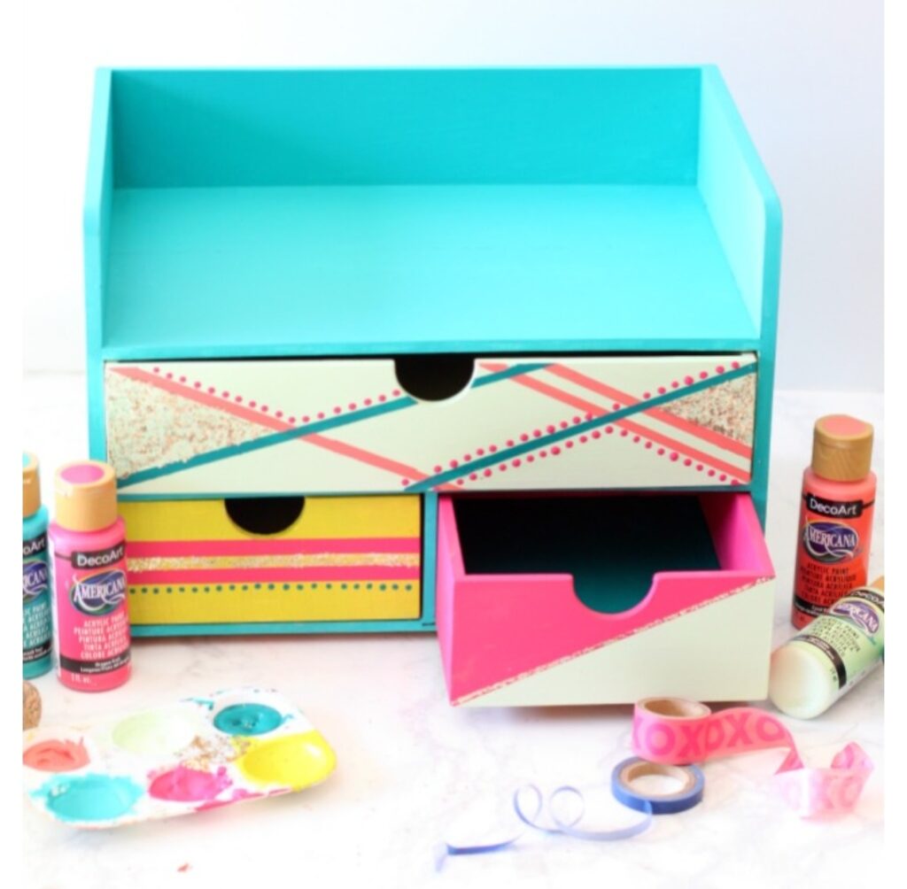 colorful painted desk organizer christmas diy gift for stepmom