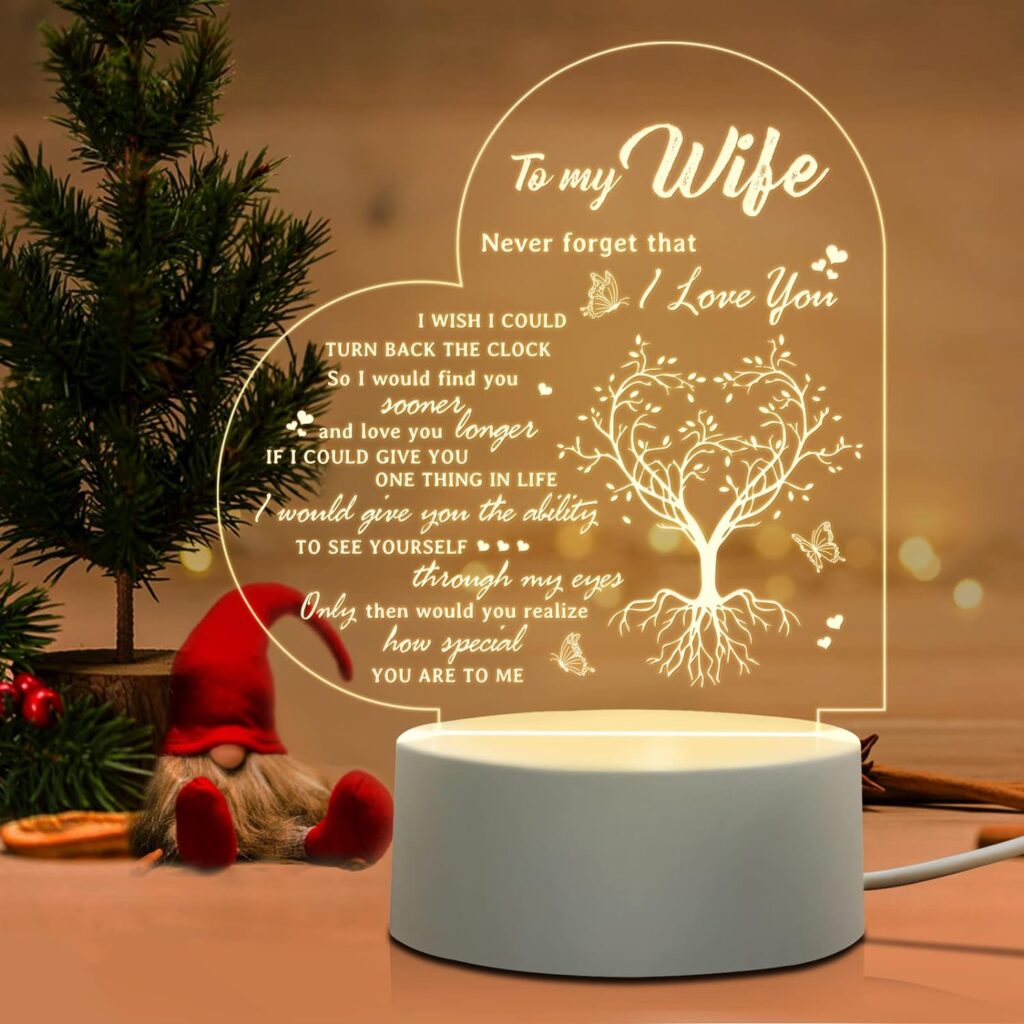 engraved night light 25 days of christmas gift ideas for wife