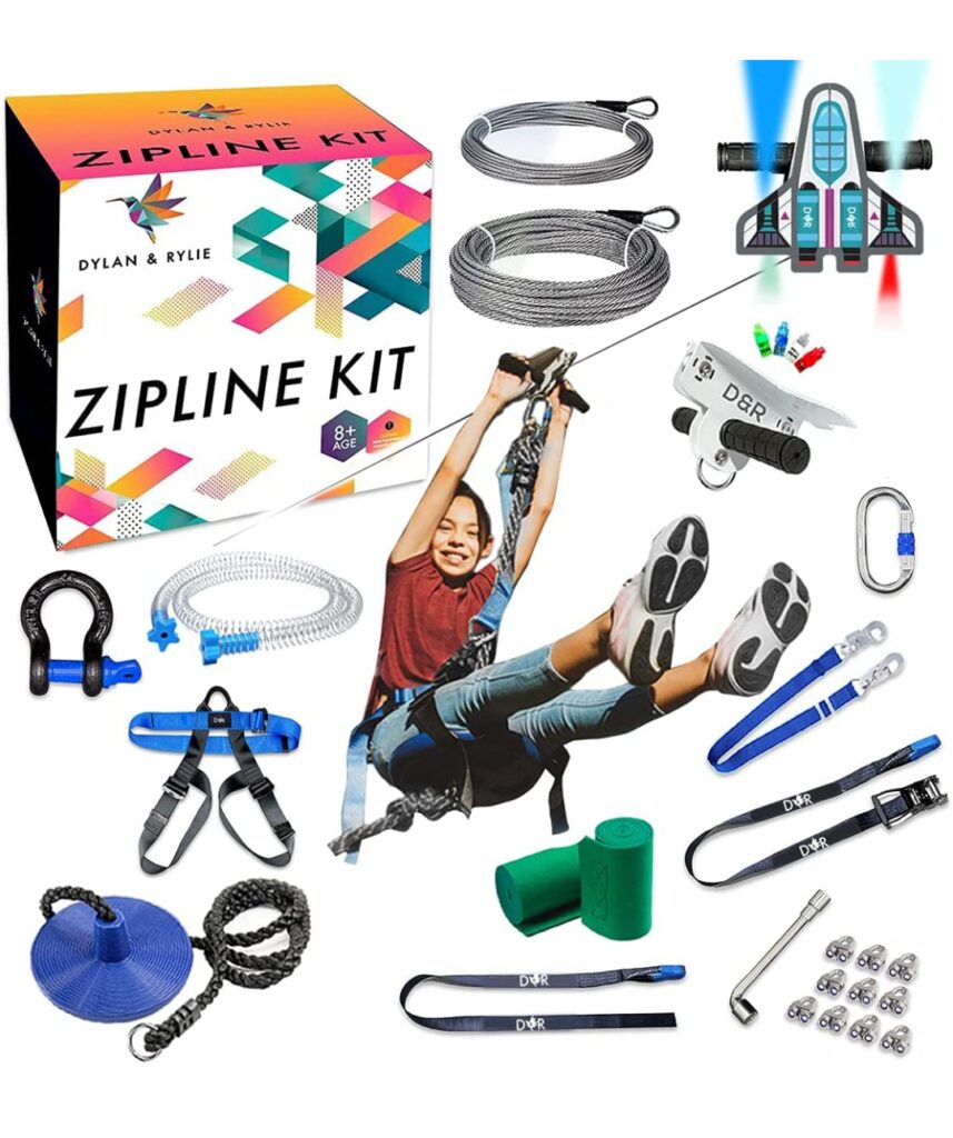 sporting zip line kit christmas gift for a 10-year-old girl who is sporty