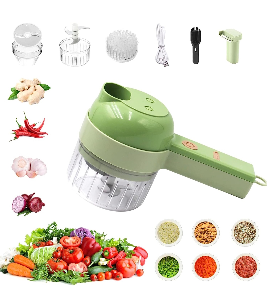 4 in 1 multi-functional portable electric vegetable cutter set last minute christmas gifts for her