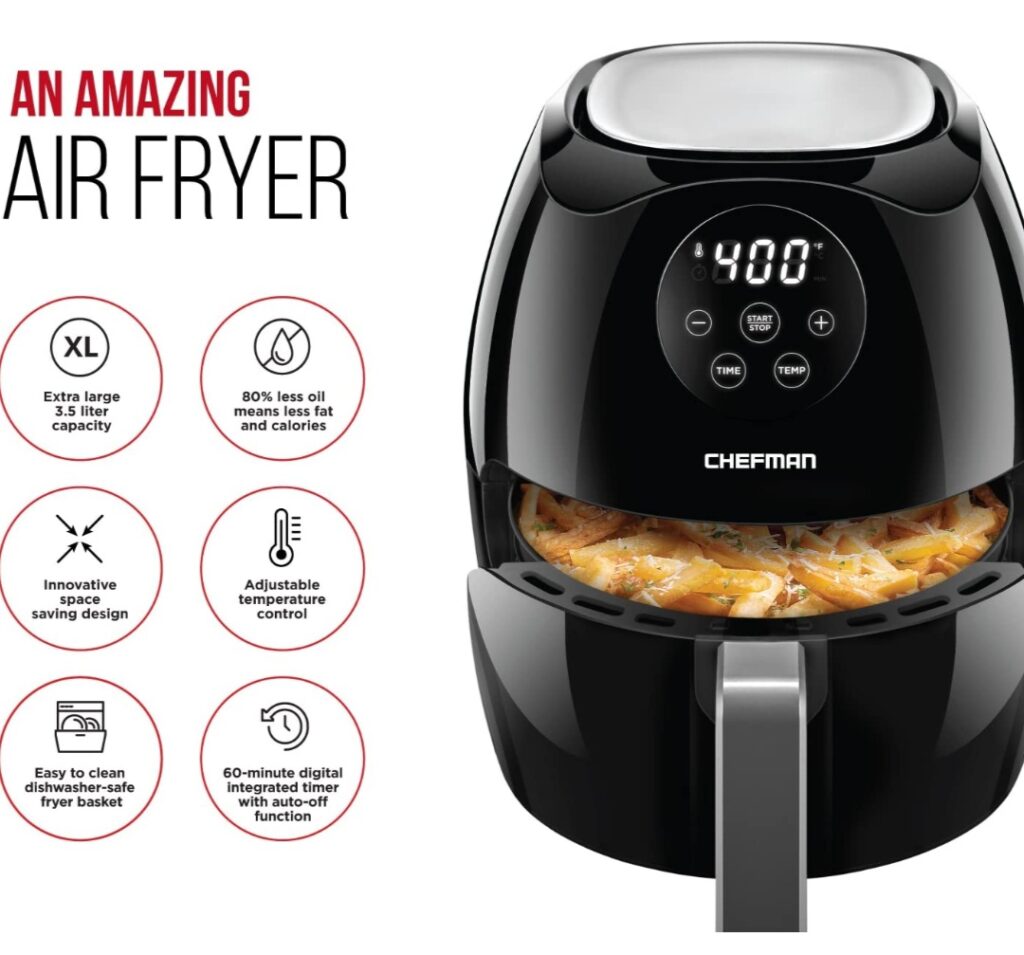 chefman digital 3.5 quart touch screen air fryer christmas gifts for sister from brother