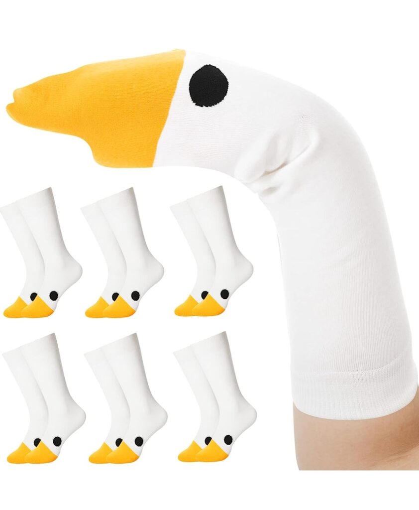 coume 6 pairs funny goose head socks 12 days of christmas gifts for her