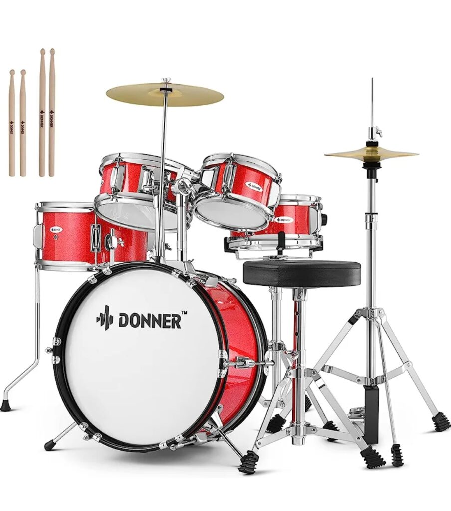 donner 5-piece drum set for beginners 12 days of christmas gifts for her