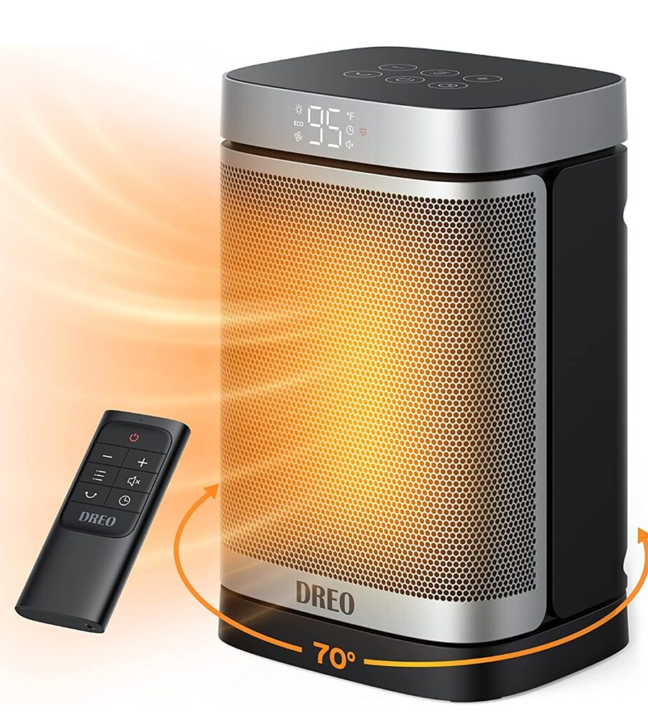 dreo space heaters for indoor use atom one portable heater with 70°oscillation 1500w ptc electric heater with therm best christmas gift for a lady under $100