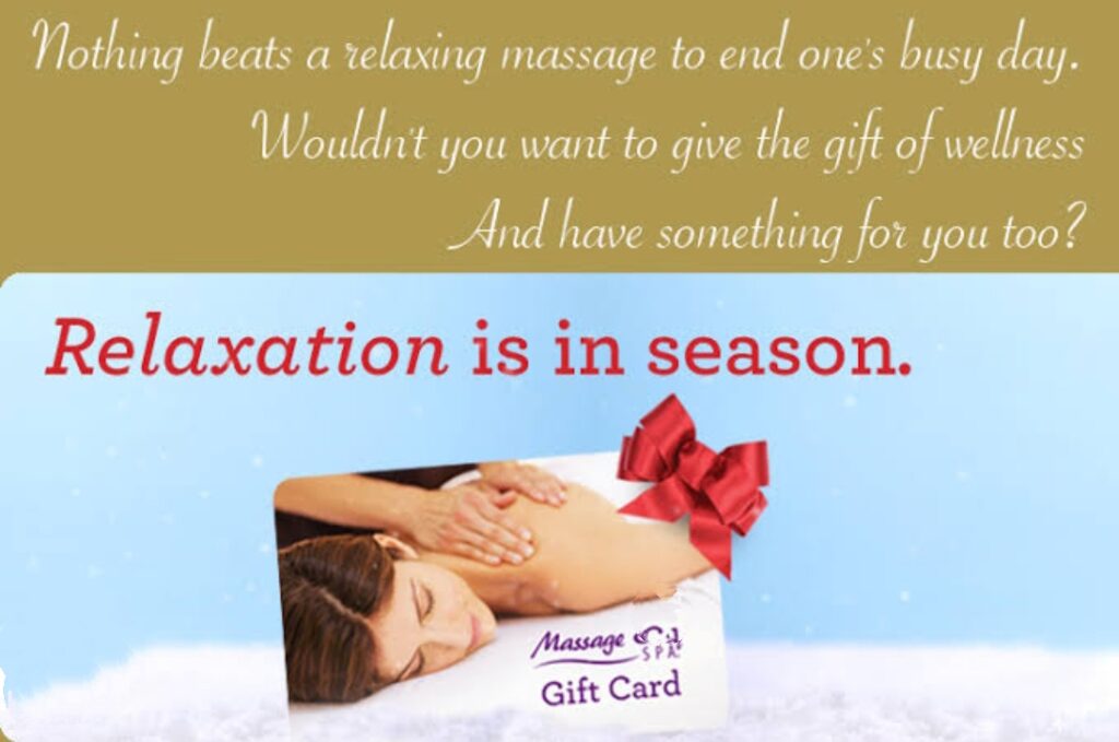 gift card for body and mind relaxing massage christmas gifts for a sad girl