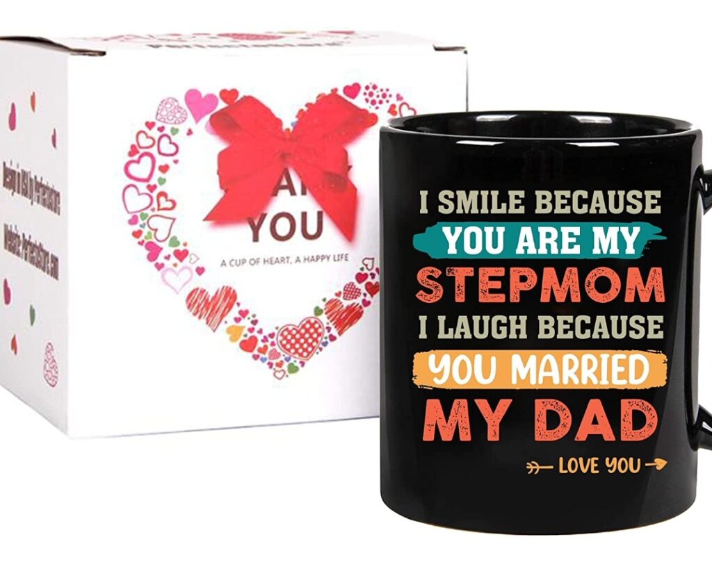 i smile because you are my step mom i laugh because you married my dad mug christmas gifts for stepmom