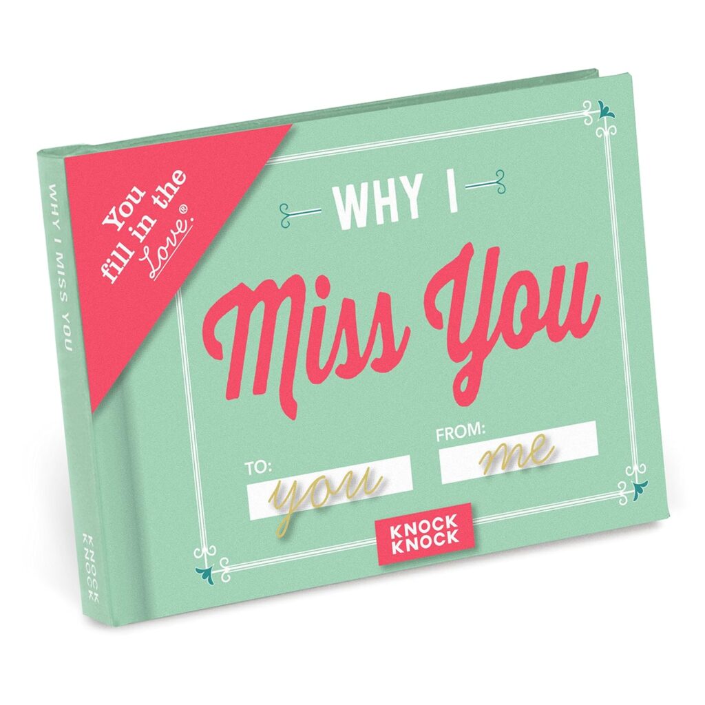 knock knock why i miss you fill-in-the-love journal book best christmas gifts for a long-distance girlfriend