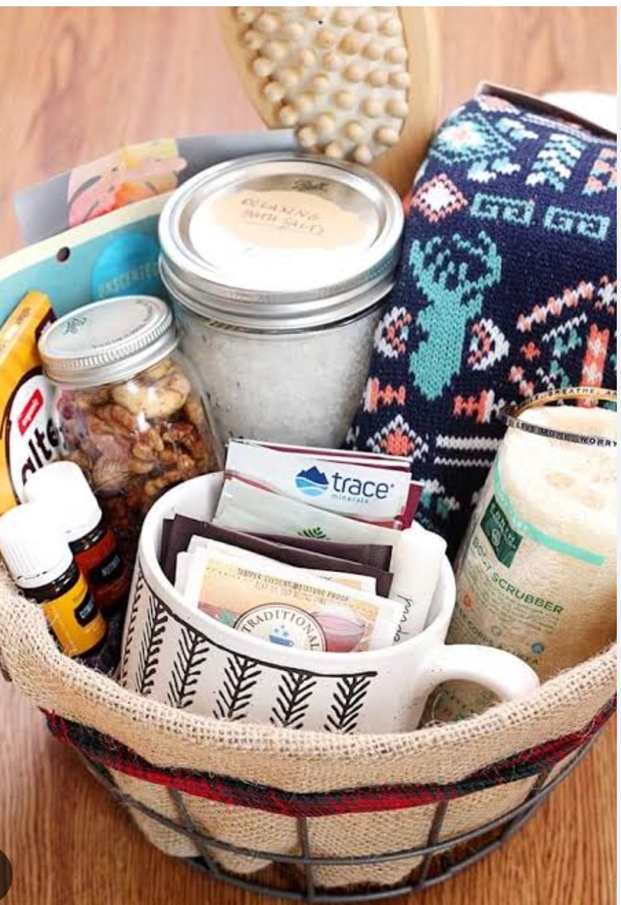make a self-care kit basket christmas gifts for a sad girl