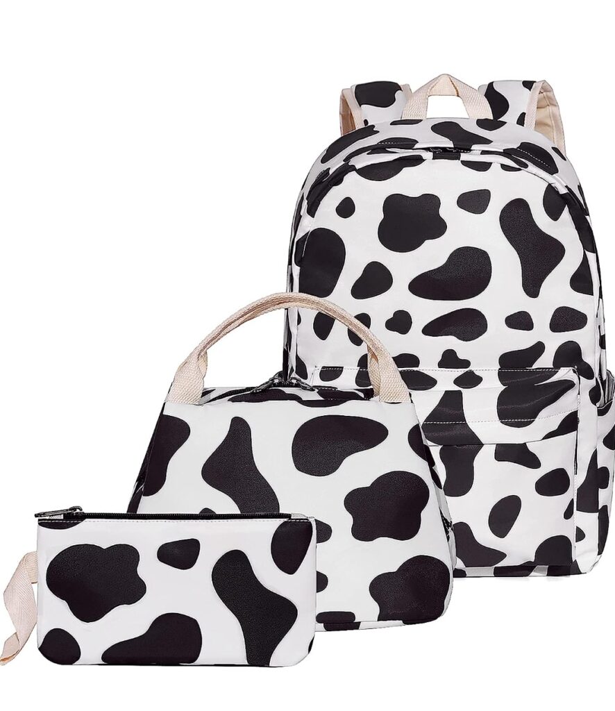 malaxlx store cow print school backpack set 12 days of christmas gifts for her