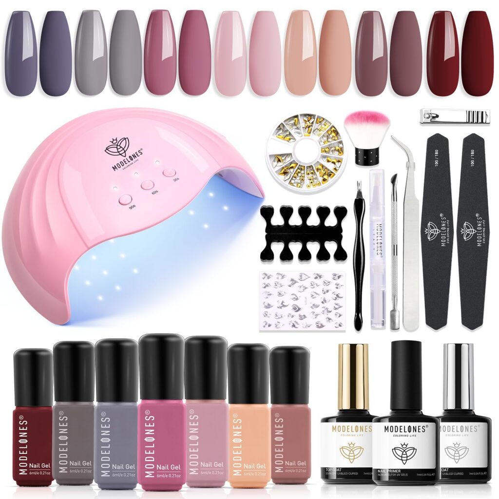 modelones gel nail polish kit with uv light christmas gifts for stepdaughter