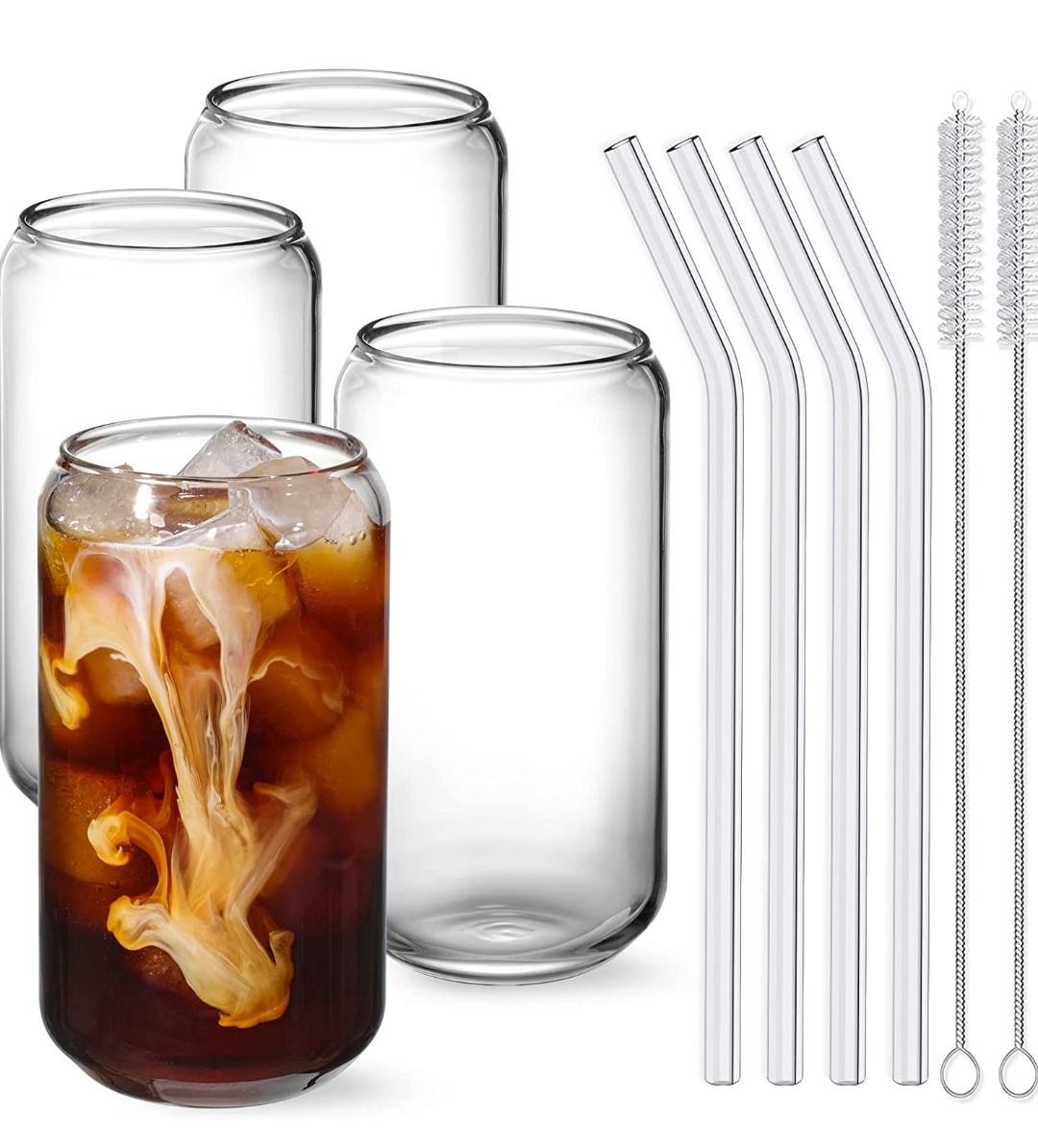 netany drinking glasses with glass straw christmas gifts for female coworkers under $20