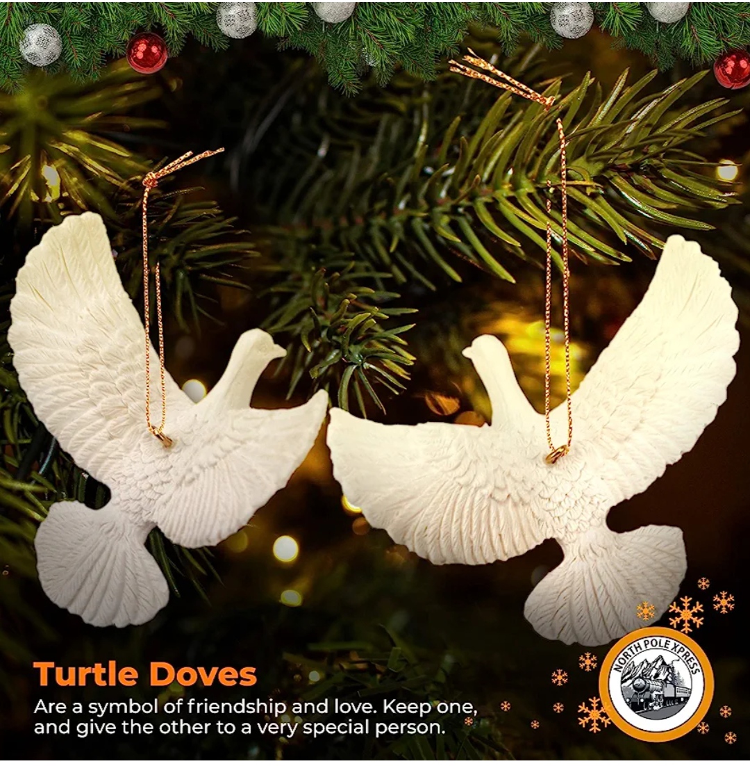 northpolexpress turtle doves friendship christmas ornaments 12 days of christmas gifts for her