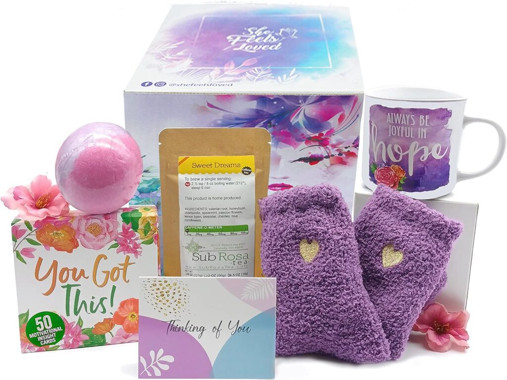 she feels loved self-care basket christmas gifts for stepdaughter