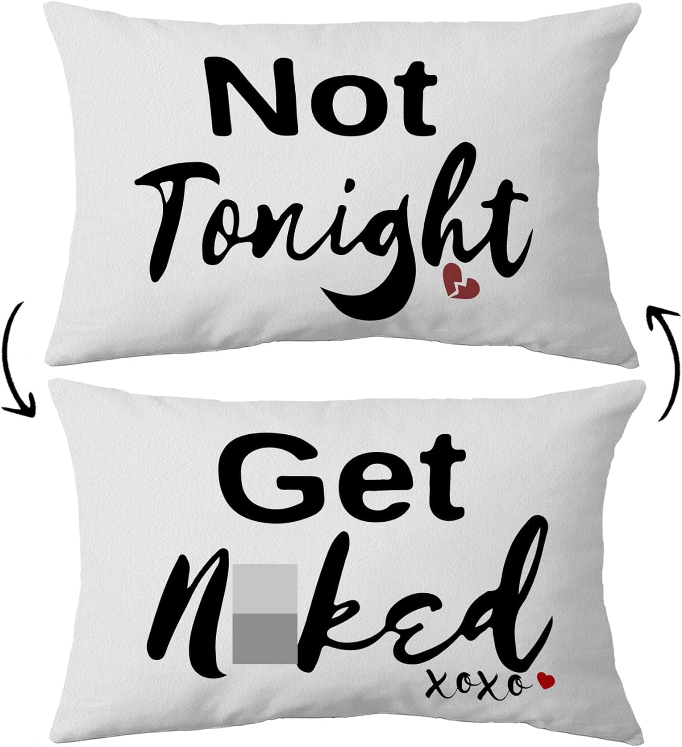 voatok's funny not tonight or get nxxed reversible white throw pillow case best christmas gifts for a lady who is newly married