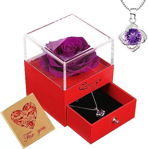 ciomen forever preserved real rose with necklace gifts for wife girlfriend mom and her top 10 christmas gift for fiance female-complete buyer's guide(2023)