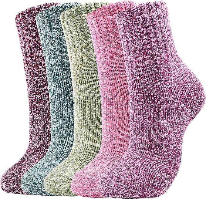 clothclose 5 pairs wool socks-warm wool socks for women or men super soft crew socks boot socks thick knit cozy socks christmas gifts for 18 year old female-ultimate buyer's guide 2023