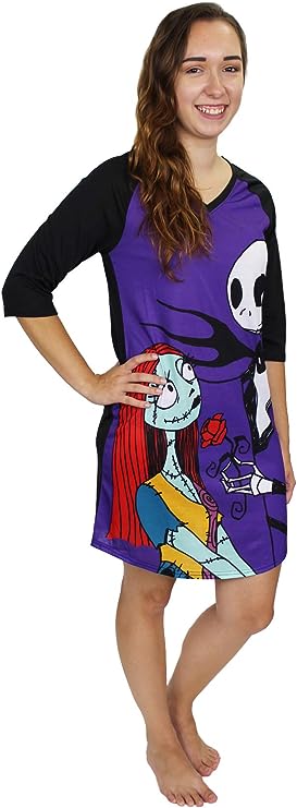 disney nightmare before christmas women's 3 or 4 sleeve dorm nightgown pajamas christmas gifts for 18 year old female-ultimate buyer's guide 2023