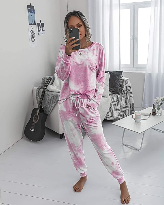 pretty garden women's tie dye two-piece tracksuit top 16 christmas gifts for cute girlfriend