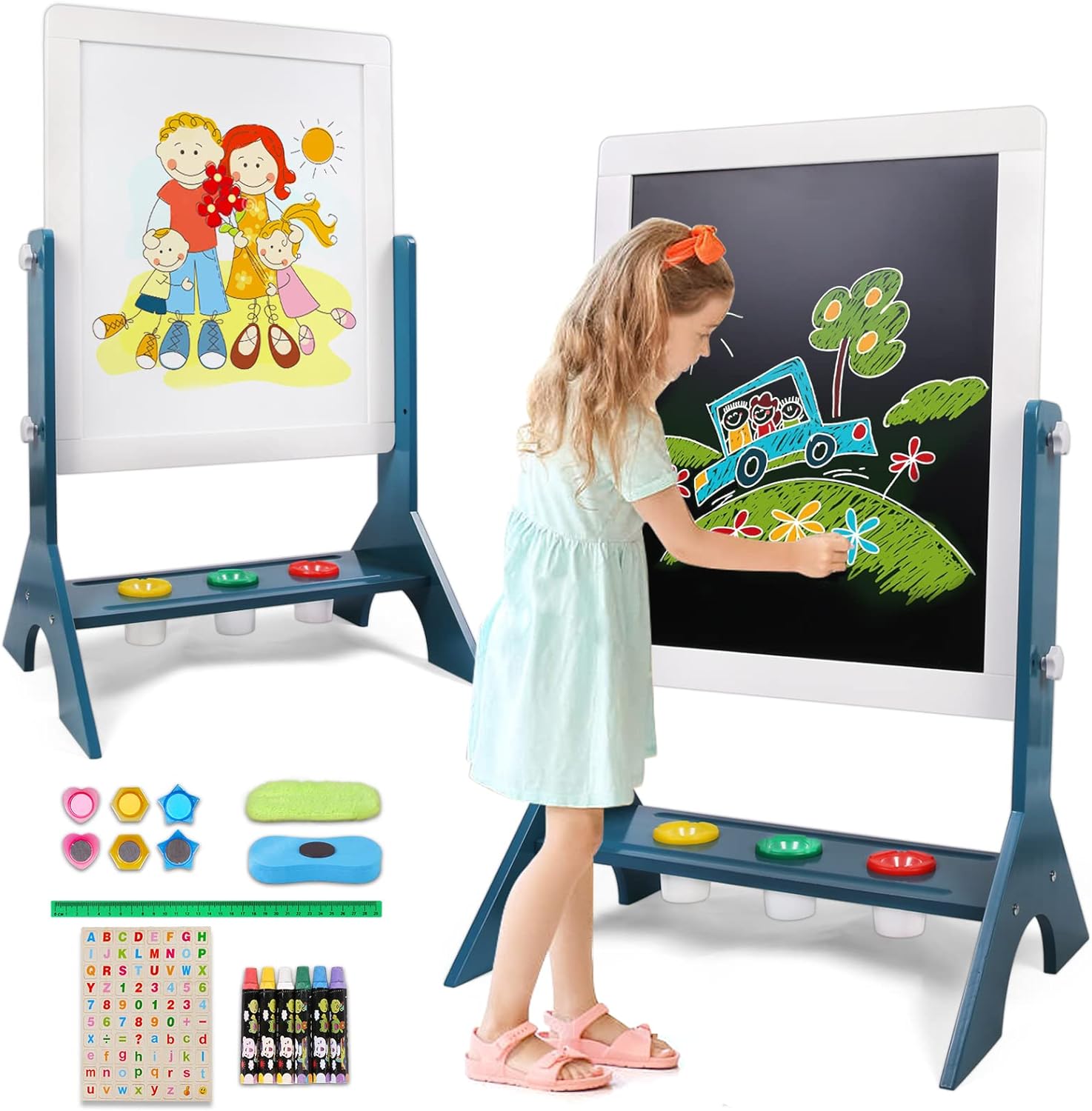 kramow double-sided magnetic adjustable standing easel top 17 christmas gifts for 6-year-old girl