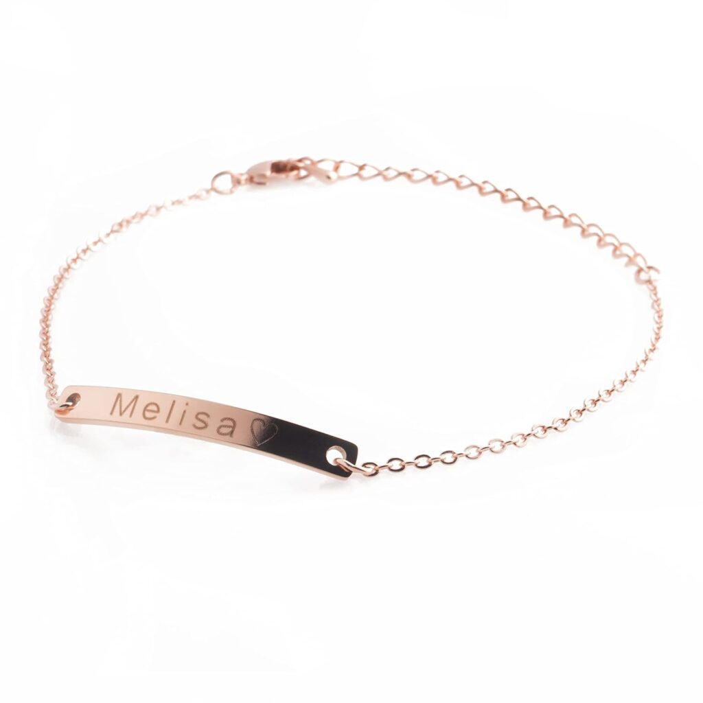 petite boutique store 16k gold your name bar bracelet top 13 christmas gifts for girlfriend in singapore-complete buyer's guide 2023
