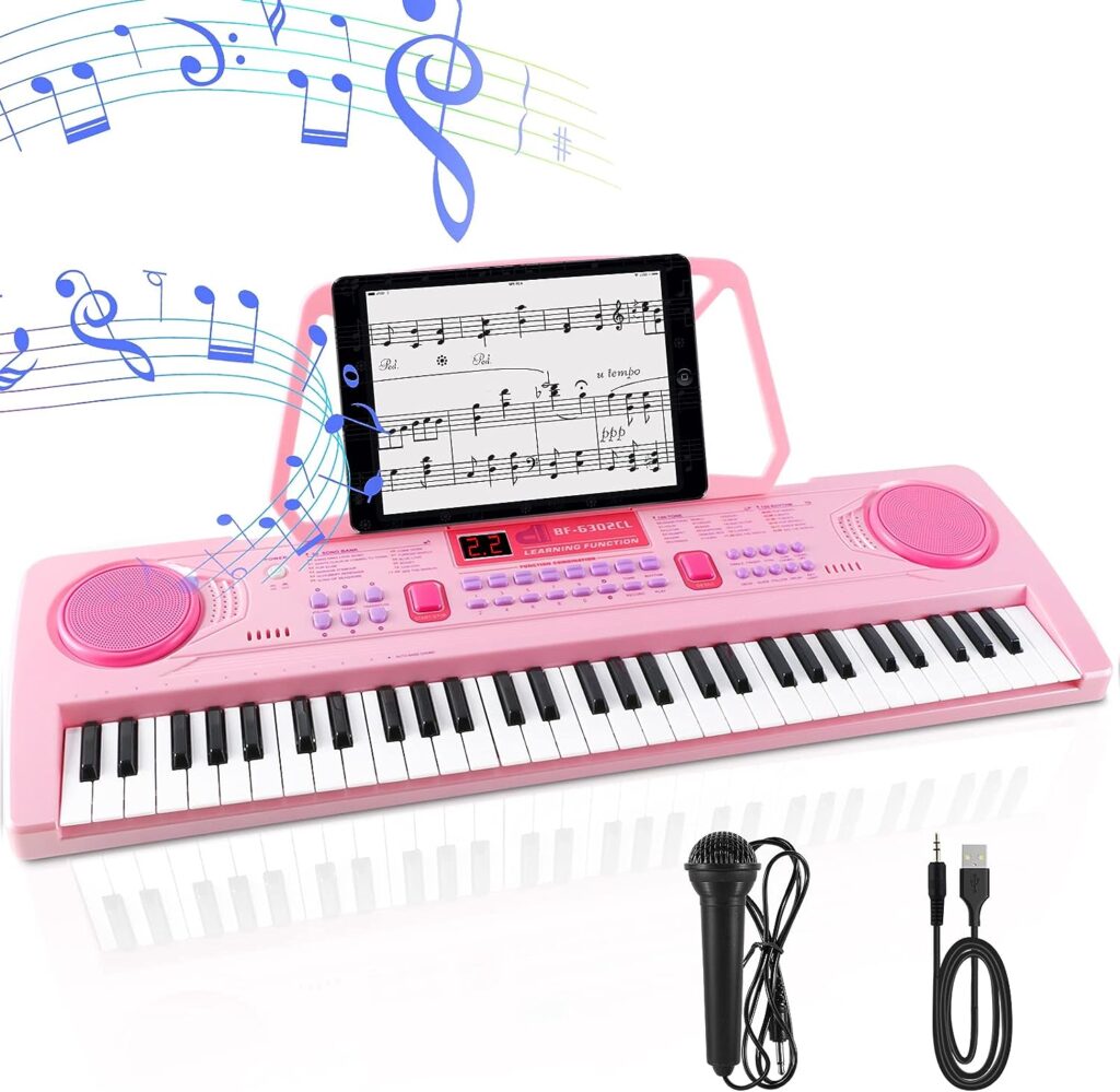 wostoo kids keyboard with microphone top 17 christmas gifts for 6-year-old girl