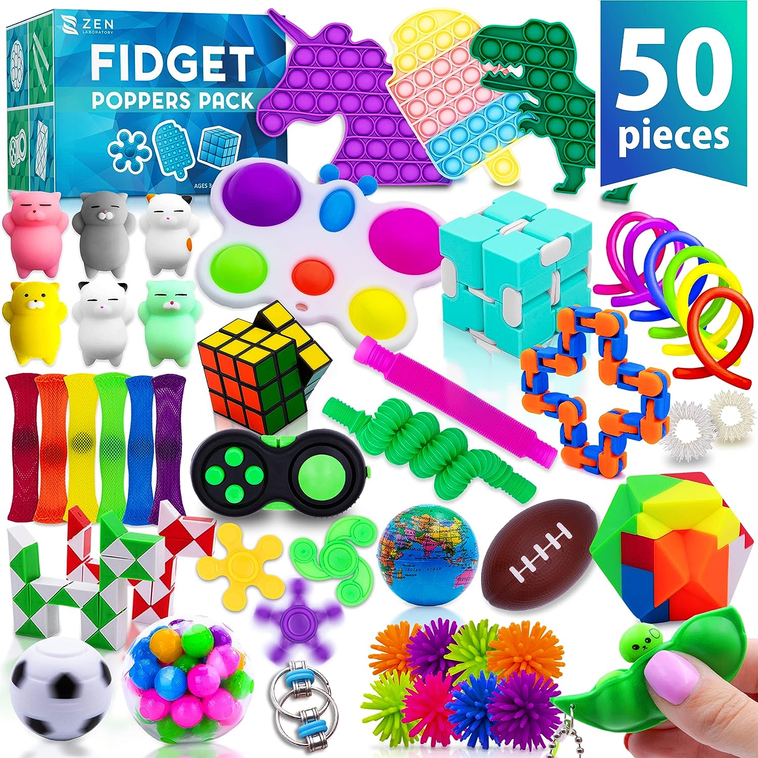 zen laboratory store 50 pcs fidget pack top 17 christmas gifts for 6-year-old girl