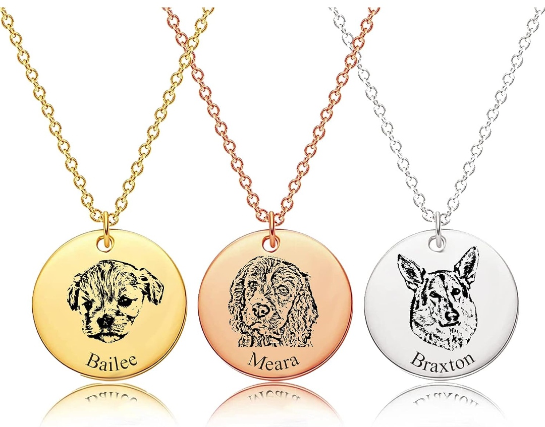 zorosy personalized pet portrait necklace top 20 christmas gifts for girlfriend with a dog