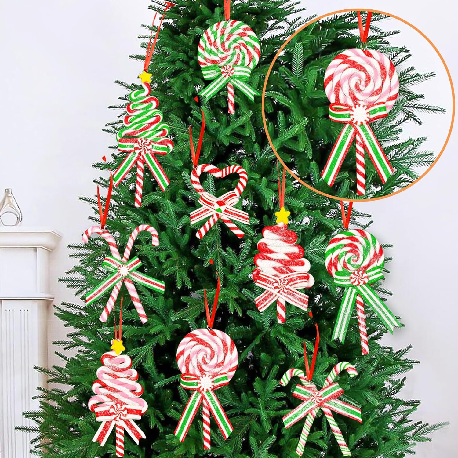 10pcs christmas candy lollipop ornaments for christmas tree decorations best 10 christmas tree with gifts-ultimate guide 2023