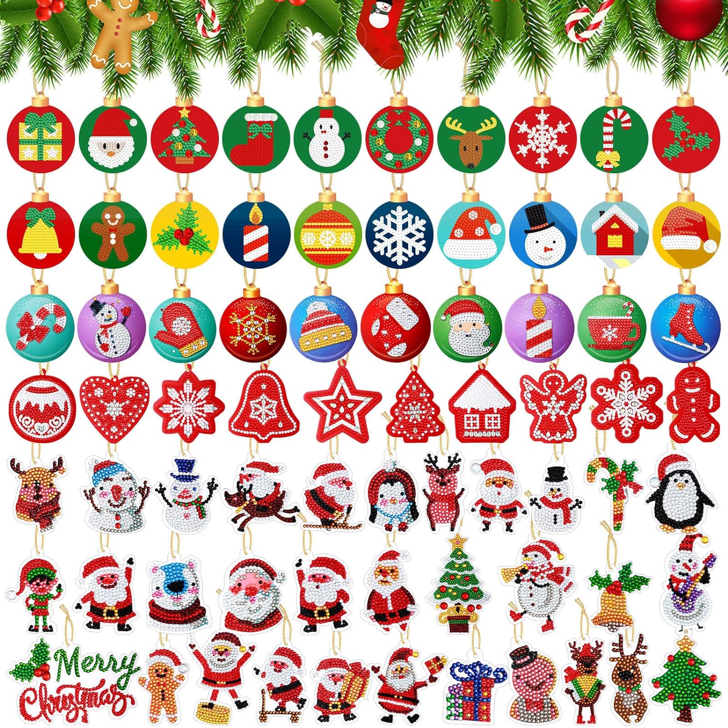 72 pcs christmas 5d diamond drawing hanging ornament best 10 christmas tree with gifts-ultimate guide 2023