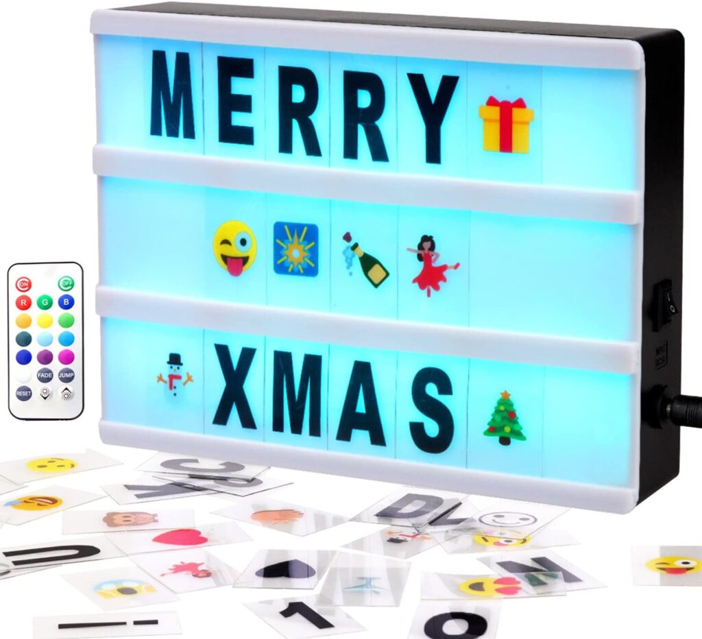 color-changing cinema lightbox christmas gift for a 13-year-old girl who is quite funny