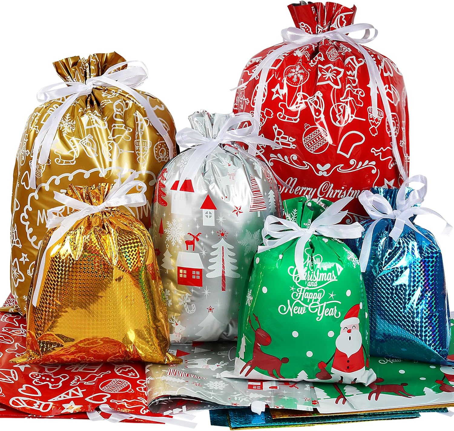 hrx package 30pcs foil drawstring christmas gift bags best 10 christmas tree with gifts-ultimate guide 2023