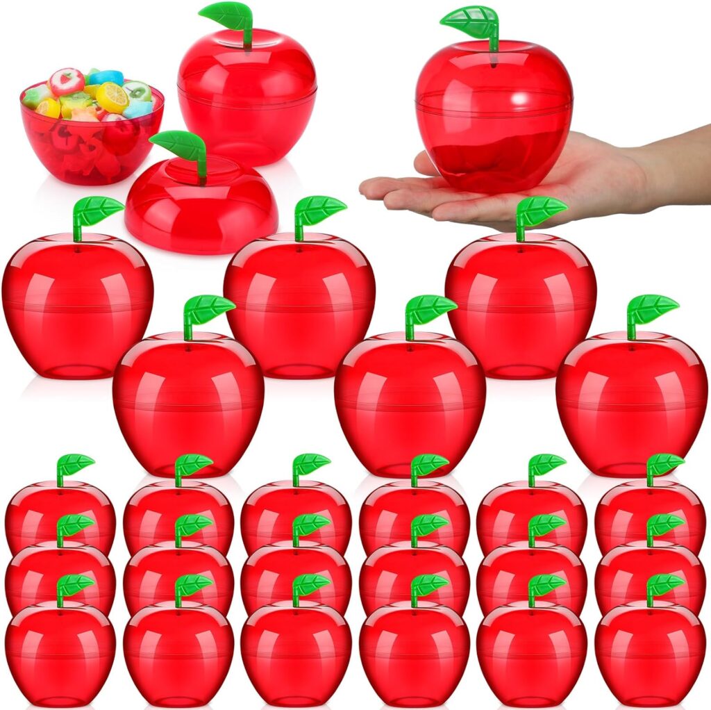 tanlade 24 pcs plastic apple container halloween candy holder best 12 diy teacher christmas gifts ultimate guide 2023