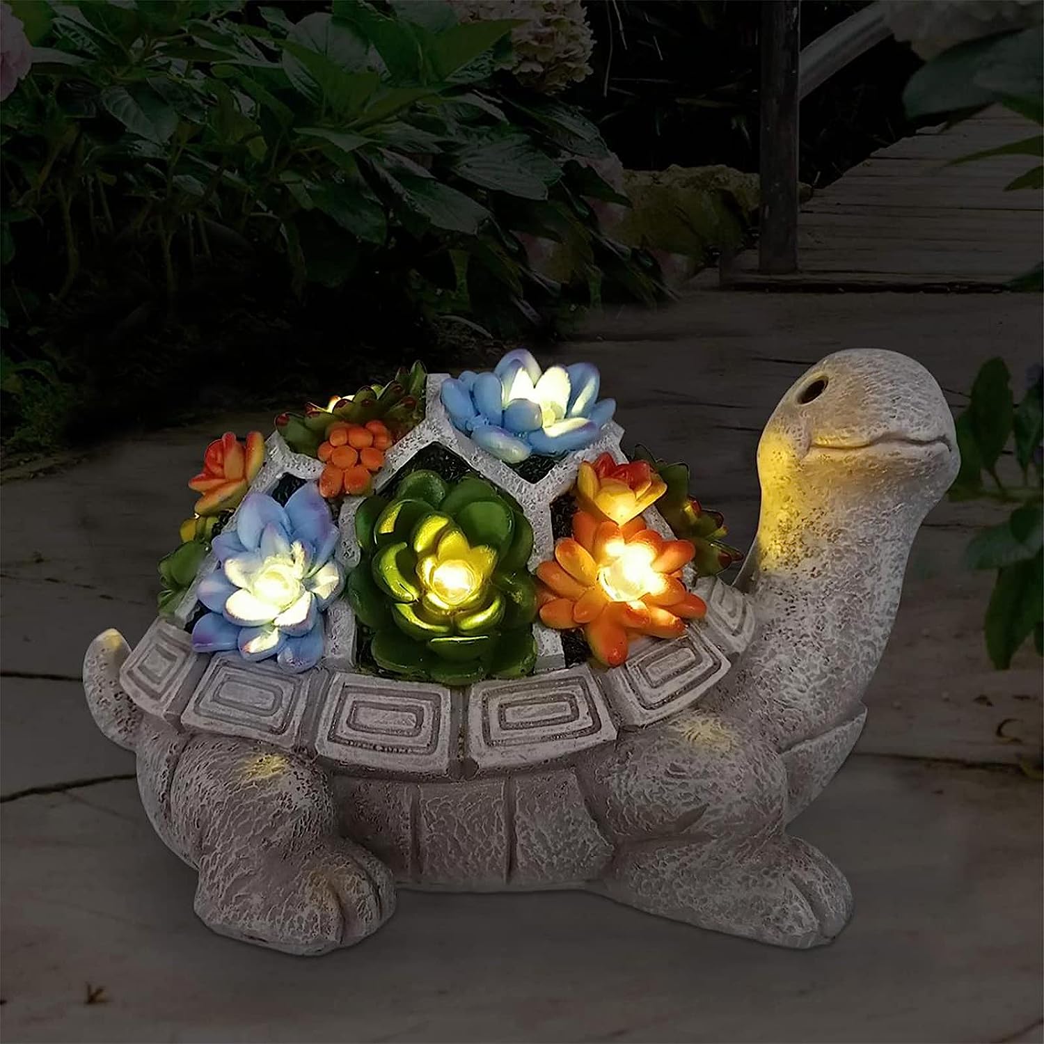 nacome solar garden outdoor statues turtle with succulent and 7 led lights best 10 christmas gifts for crafty mom ultimate guide 2023