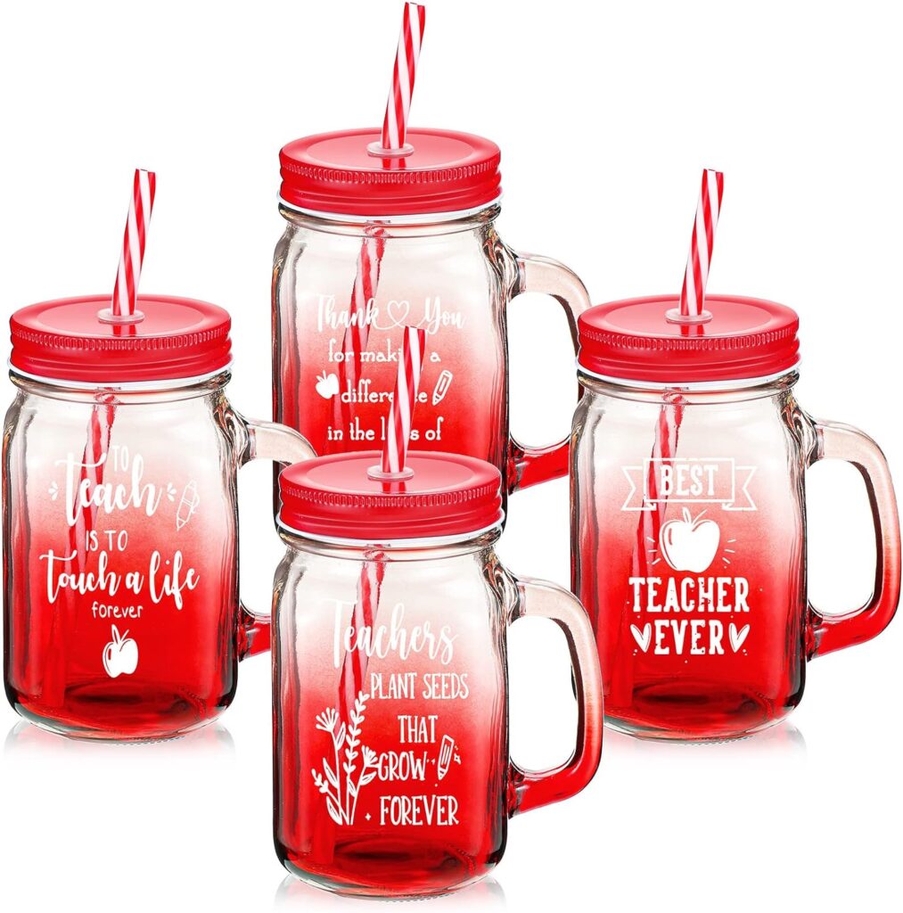 teacher appreciation mason jar mugs with handles lids and straws top 15 mason jar teacher christmas gifts ultimate guide 2023