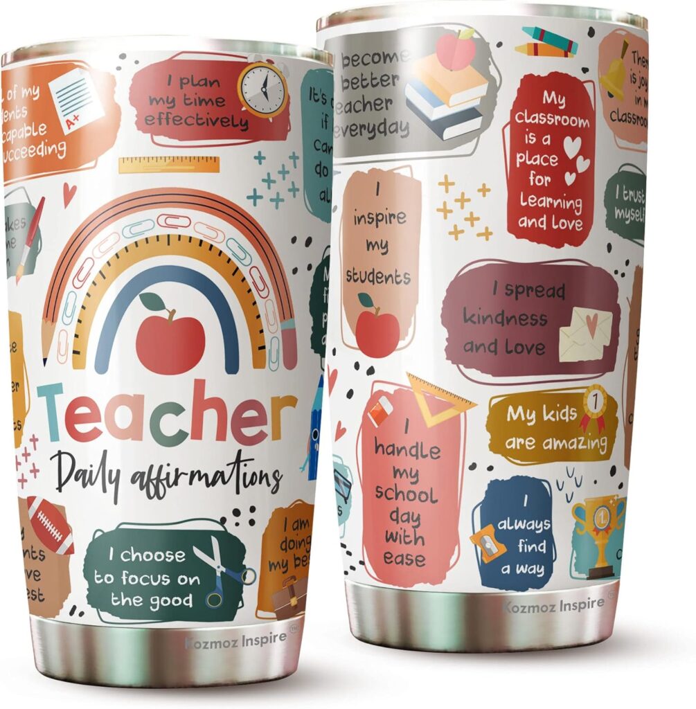 teacher daily affirmations tumbler 20oz christmas teacher gifts top 15 mason jar teacher christmas gifts ultimate guide 2023